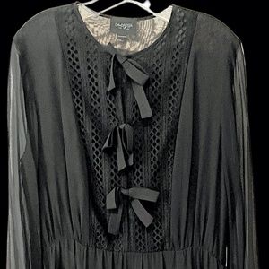 Giambattista Valli Black Silk Georgette Long Dress Size IT48